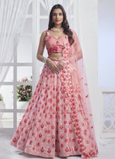 Peach colour Lehenga Choli looking Deluxe